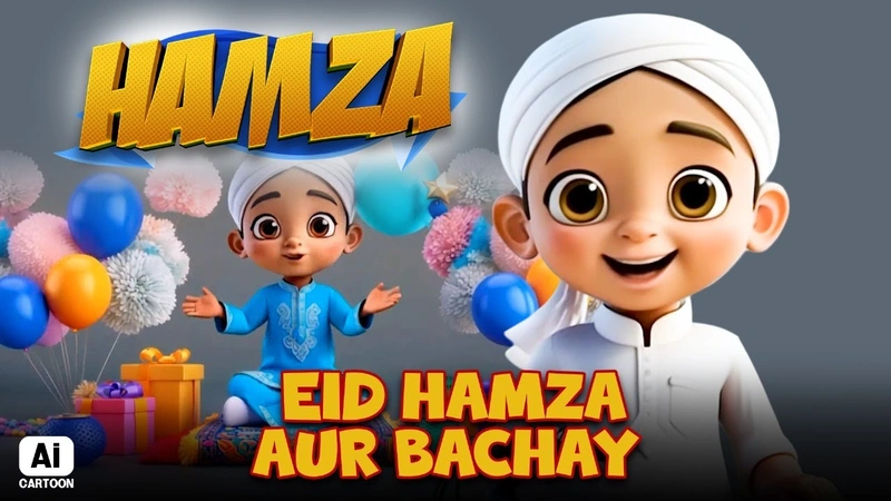 Eid, Hamza Aur Bachay | Hamza Cartoon Series | AI Cartoon Video | Madani Channel Program